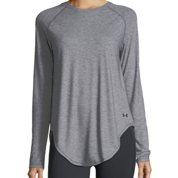 Under Armour Tops - Under Amour Breath Women's Open Back Gray Workout Long Sleeve Shirt Medium
